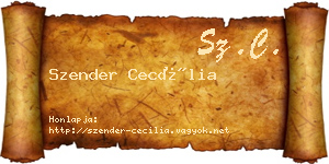 Szender Cecília névjegykártya